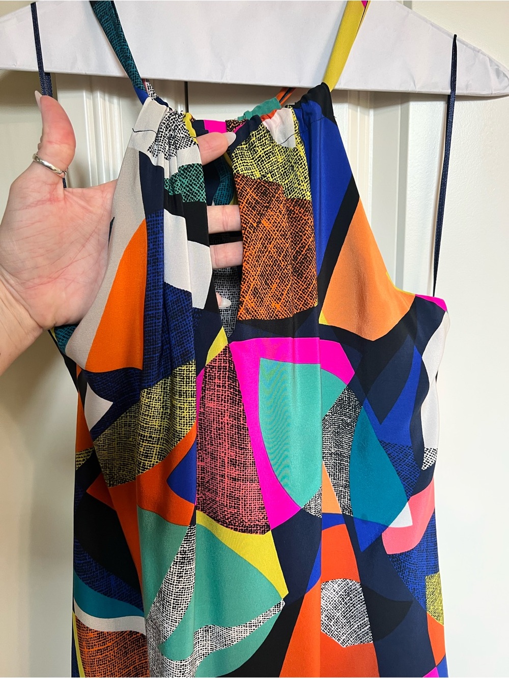 Trina Turk Geometric Printer Halter Dress - Picture 3 of 7